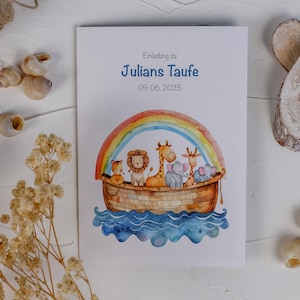 Taufeinladung Klappkarte personalisiert – Taufkarte Mädchen oder Junge – Einladungskarte Taufe gedruckt – individuelle Karte