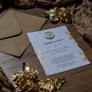 Hochzeitseinladung mit Blattgold – Edle Einladungskarte zur Hochzeit | Modern, elegant & individuell gestaltbar