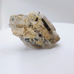 Indicolite (blue tourmaline) crystal on a quartz matrix from Brazil