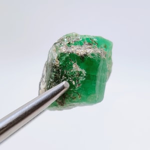 Green emerald gem crystal from Ethiopia