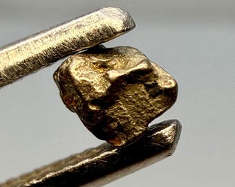 Natural Platinum with Gold crystal / Konder massif, Russia / Native Metal Specimen