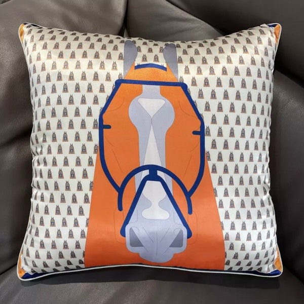 Satin Horse Cushion - horse print cushion cover  - horse pillow - equestrian gifts