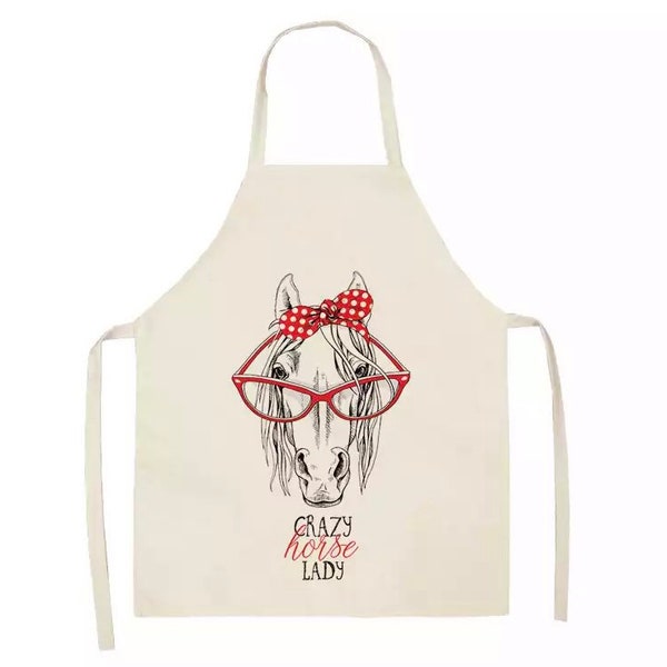 Adults Horse print kitchen apron - cooking apron - baking apron - horse lover gift