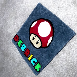 Personalized Mario Mushroom Rug
