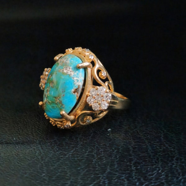 Natürlicher Türkis-Ring: Ein zeitloser Schmuckstück für jeden Anlass Fairuz