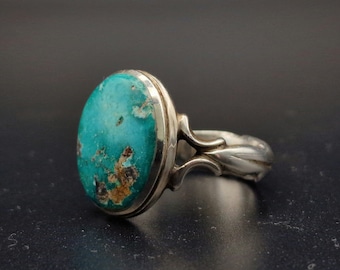 Stunning Natural Turquoise Silver Ring - Fairuz