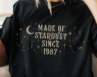 celestial stars 40th birthday birthday shirt, mystical moon 40th birthday party tee, comfort colors fortieth birthday tshirt, celesties