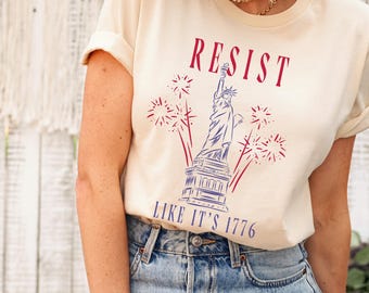 Liberal fourth of July shirt, statue of liberty fourth of July shirt, progressive 4th July tshirt, no kings protest t shirt, resistance tee