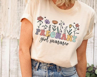 pregnant girl summer shirt, floral pregnancy tee, i'm pregnant gift, pregnant shirt, pregnancy reveal shirt, new mom shirt,mothers day shirt