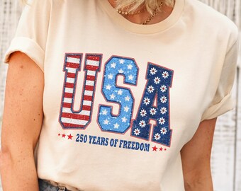 250th Anniversary Shirt for 4th of July, USA TShirt, USA Independence Day Tee, 1776 July Fourth Family shirts land of the free