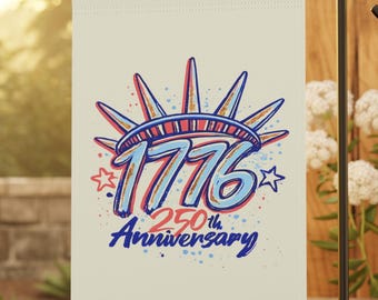 USA 250th Anniversary Garden Flag, 1776-2026 Patriotic Outdoor Decor, American Semiquincentennial Yard Banner, Statue of Liberty Flag