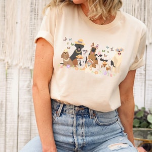 cute floral dog shirt ,dog momma shirt, dog lady shirt, colorful dog shirt, dog flower shirt, dog theme shirt, lab dog shirt, cute dog shirt