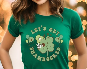 retro st pattys day tee for women, ladies St. Patrick's day shirt