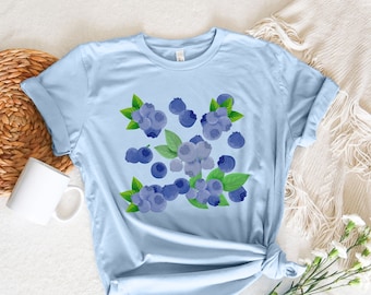 blueberries shirt, blueberry tshirt, blueberry shirt, blueberry shirt, blueberry tee, farmers market shirt, vegan shirt,cottagecore shirt,OK