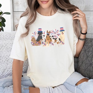 4th of July dog shirt, 4th of July dogs, patriotic dog shirts, American dogs, July 4th tee, dog lover shirt, dog t-shirt, 4th of July shirt