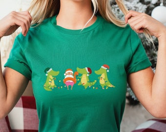 alligator christmas shirt, louisiana christmas shirt, cajun christmas shirt, tropical christmas shirt, Florida Christmas shirt, funny xmas