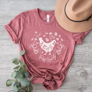 chicken garden shirt, floral chicken shirt, crazy chicken shirt, chicken mama shirt, cute chicken shirt, chicken t-shirt,chicken lover shirt