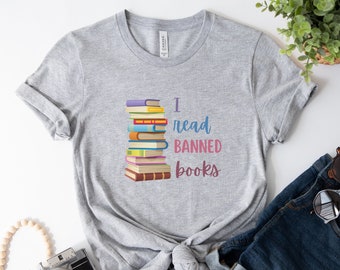 I read banned books, read banned books shirt, i'm with the banned t shirt, i'm with the banned, banned books, librarian shirt, reading shirt