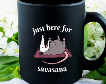 possum mug, opossum mug, funny yoga mug, funny yoga gift, yoga teacher gift,yoga instructor mug,yogi gift,yoga gift for her,funny coffee mug