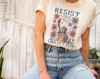 Liberal fourth of July shirt, statue of liberty fourth of July shirt, progressive 4th July tshirt, no kings protest t shirt, resistance tee