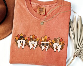 Dental Thanksgiving Shirt, Dentist Thanksgiving Tee, Fall Dental hygienist t-shirt dental office outfit dental squad tshirt cute dental gift