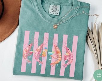 Shrimp Cocktail Comfort Colors Shirt, colorful fish tee, Ocean vibe Shirt, Beach Vibes Nautical T-shirt, Summer Vacation Tee, Preppy Coastal