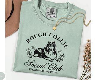 Rough Collie social club comfort colors Shirt, rough collie mom gifts, rough collie mama tshirt, rough collie dogs, collie t shirt