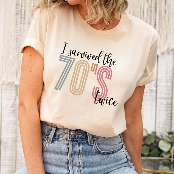 80th Birthday Shirt, I Survived the Seventies Twice Shirt  display picture 2