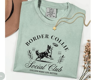 Border Collie social club comfort colors Shirt, border collie mom gifts, border collie mama tshirt, border collie dogs, collie t shirt