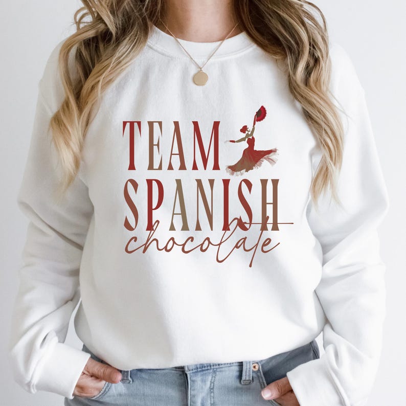 Spanish chocolate nutcracker crewneck, nutcracker sweater, nutcracker season, nutcrackers shirt nutcracker ballet sweatshirt Cute Nutcracker image 5