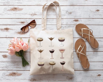 Espresso Martini Tasche, Espresso Martini Geschenk, Espresso Martini Einkaufstasche, Espresso Martini-Liebhaber Geschenk, Junggesellengeschenk, Cocktail-Taschentasche