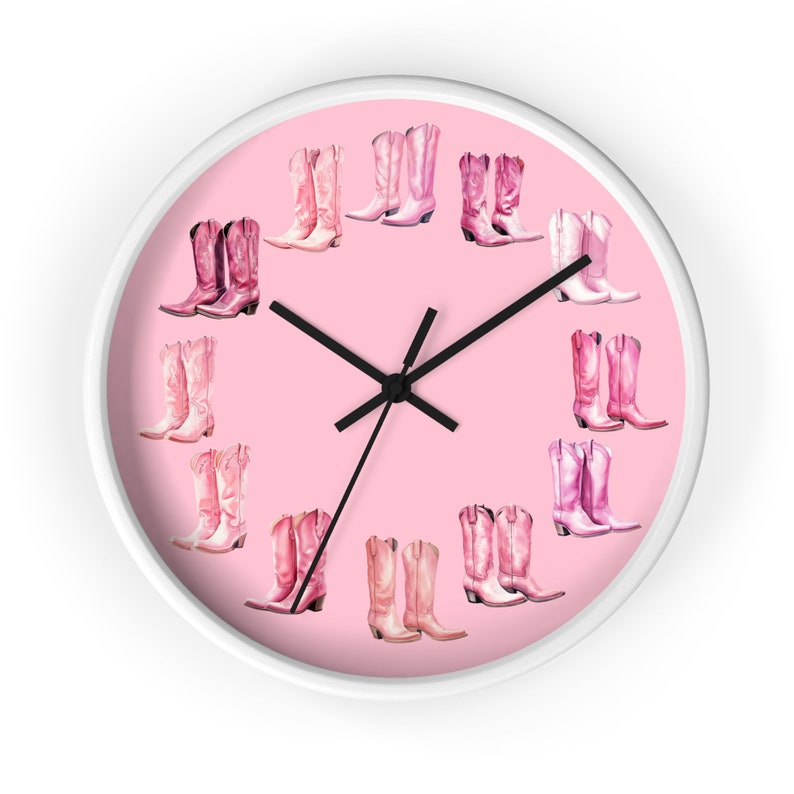Cowboy Boot Clock Pink Cowboy Boots Clock, Western Wall Clock, Pink Cowboy Boots Wall Art ...