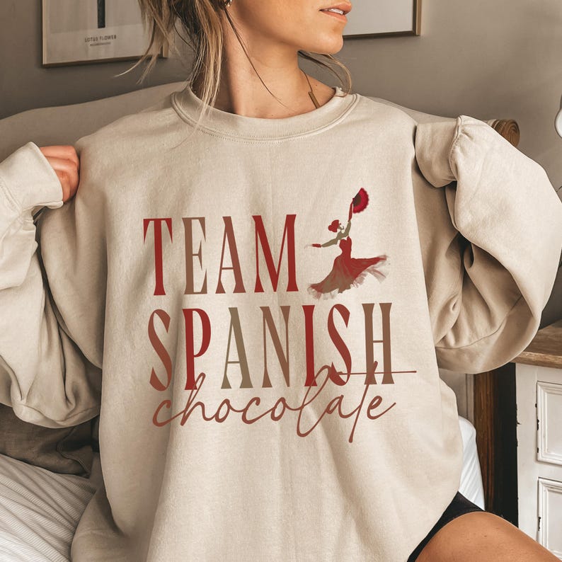 Spanish chocolate nutcracker crewneck, nutcracker sweater, nutcracker season, nutcrackers shirt nutcracker ballet sweatshirt Cute Nutcracker image 1