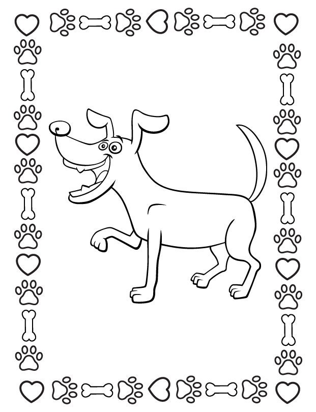 Dog Coloring Book, 20 Adorable Pictures to Print for Children's