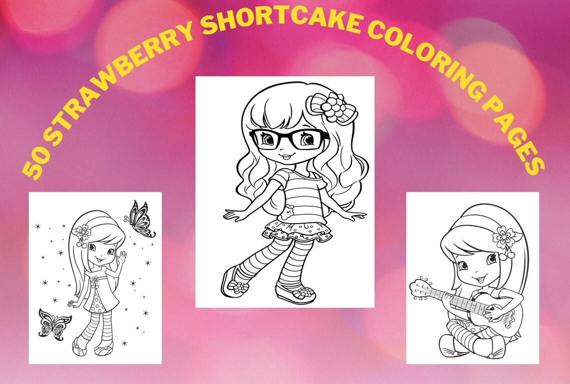 Strawberry Shortcake Coloring Book 50 Strawberry Shortcake - Etsy Canada