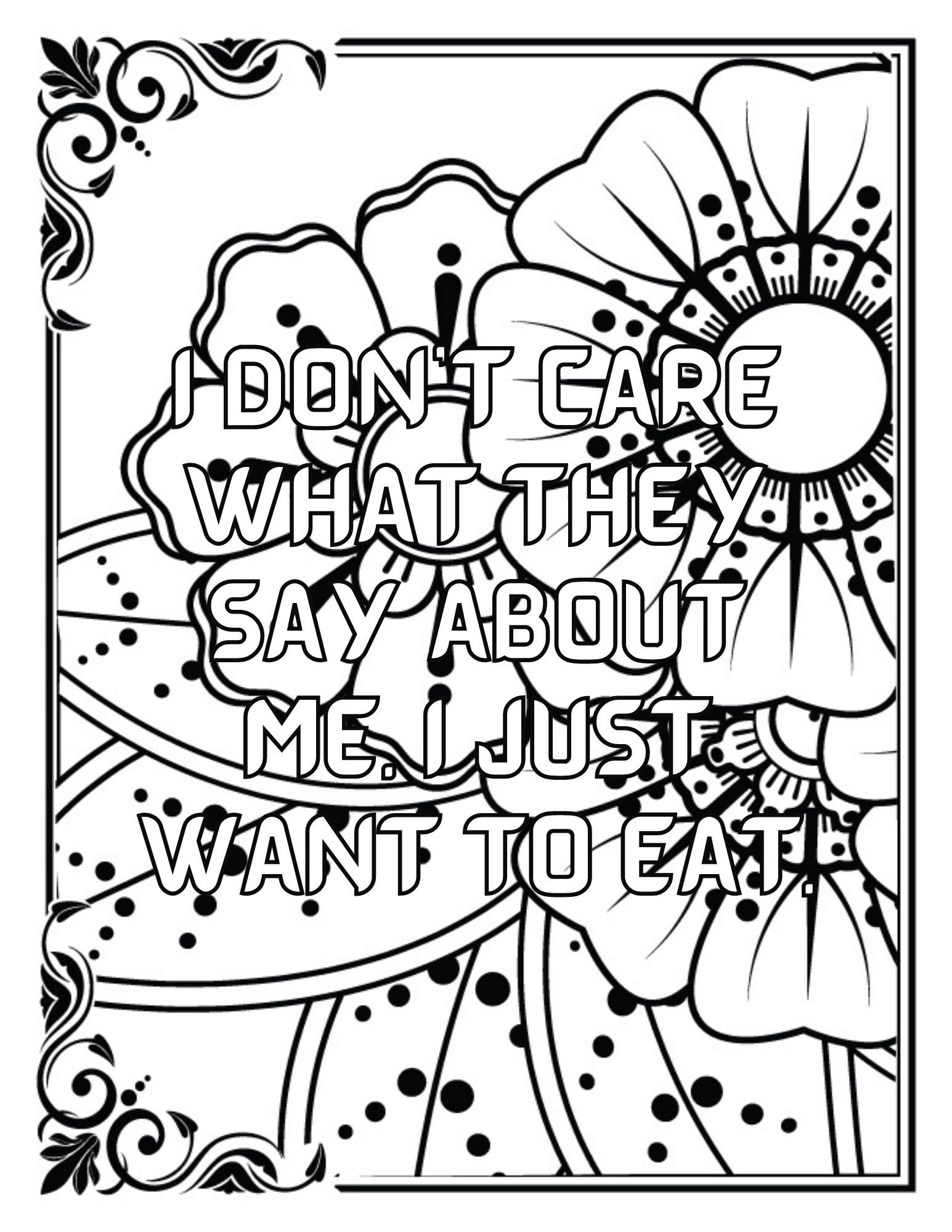 Adult Coloring Book, Funny Quotes Coloring Book, 30 Very Funny Quotes ...