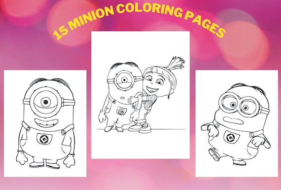 Minion Coloring Book, 15 Minion Pictures to Print for Children's Coloring  Books for Boys, Girls 