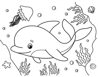 Barnes and Noble Dolphin Big Coloring Book For Kids Ages 3 - 8: Drawing,  Activity Book For Boys & Girls - Cute Dolphin Coloring Pages - Perfect Gift  for Kids ( 8.5