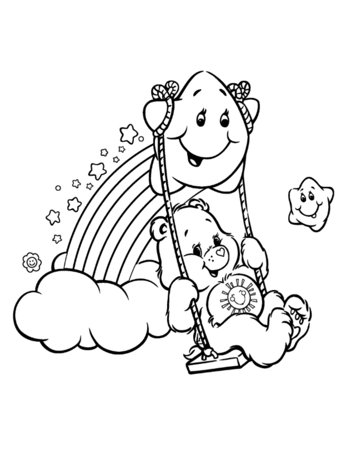 Care Bear Coloring Book, 28 Care Bear Pictures to Print for Children's ...