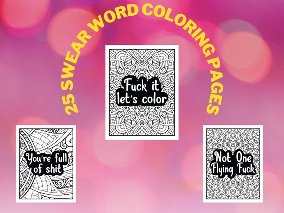 Adult Swear Word Coloring Pages Adult Coloring Book With Swear Words 8 Pages  -  Israel