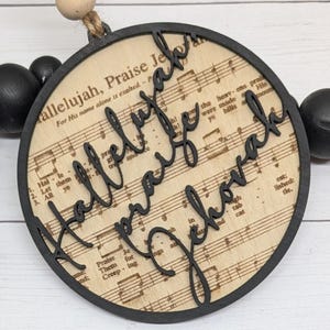 Hallelujah Praise Jehovah Svg - Hymn Ornament Rearview Hanger File - Svg Pdf Dxf Ai Png Jpg Webp Tiff