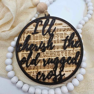 The Old Rugged Cross Svg Ornament • Sheet Music Laser Cut File • Svg, Pdf, Dxf, Ai, Png, Jpg, Webp, Tiff