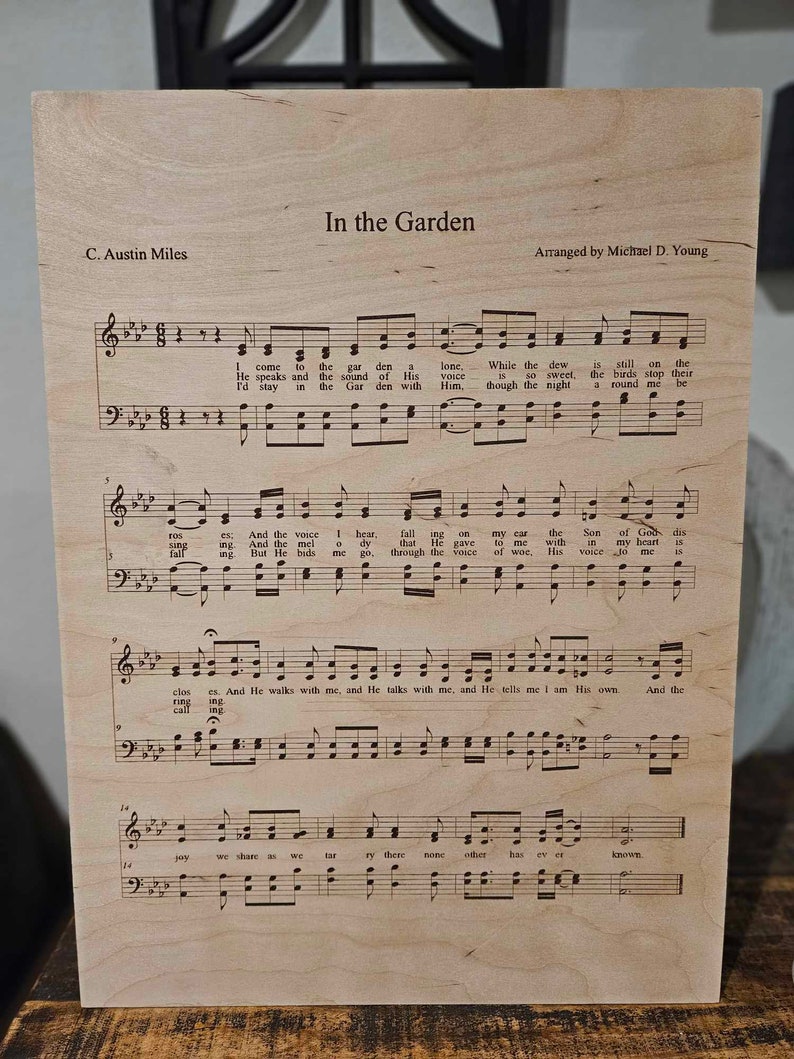 In the Garden Hymn Files .svg .pdf .png .webp .dxf - Etsy