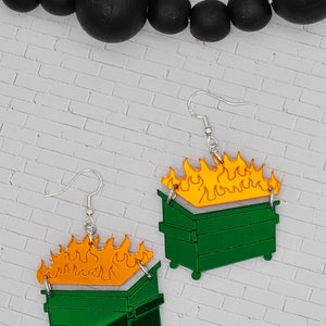 Dumpster Fire Earrings Svg Pdf Dxf Ai Png Jpg Webp Tiff – Laser Cut File