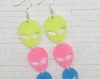 Alien Kopf Ohrring svg – glow in the dark Acrylschnitt-Datei – svg ai dxf pdf png jpg webp tiff