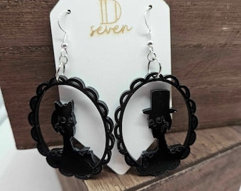Skeleton Portrait Earrings SVG - Gothic Laser Cut File