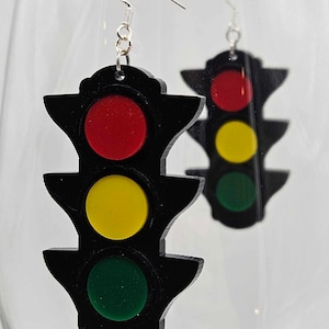 Traffic Light Earring Svg - Stoplight Laser Cut File - Svg Pdf Dxf Ai Png Jpg Webp Tiff