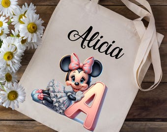 Torba materiałowa Torba szkolna Minnie Disney z możliwością personalizacji Torba materiałowa