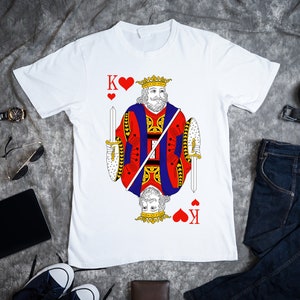 King of Hearts Men&#39;s White T-Shirt