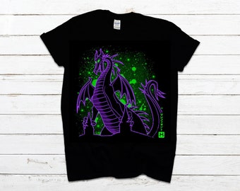 Top T-Shirt Tee Shirt Malefique Maleficent Sleeping Beauty Dragon Disney Men Women Kids Children